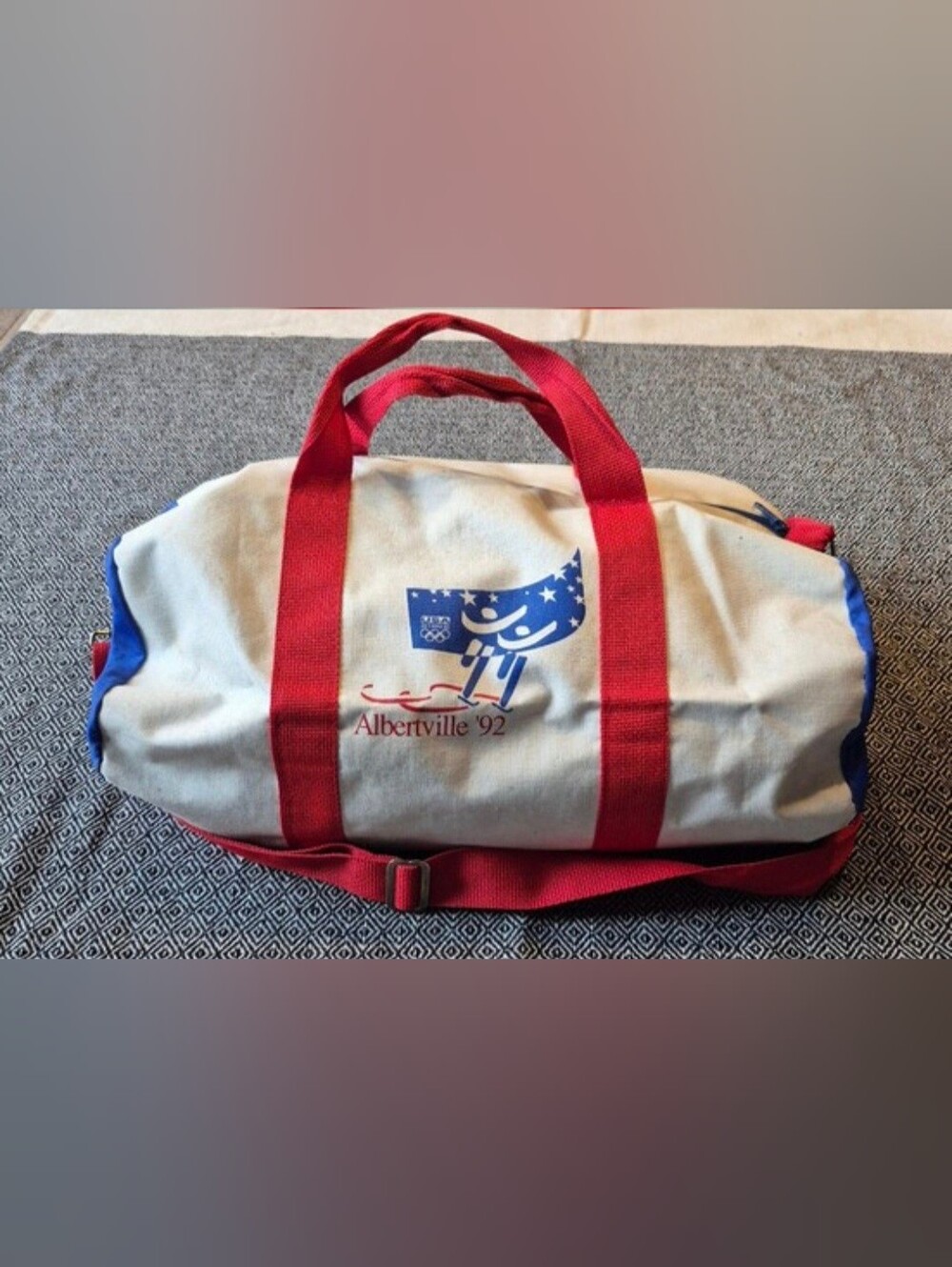 Vintage 1992 Albertville Olympics duffle bag